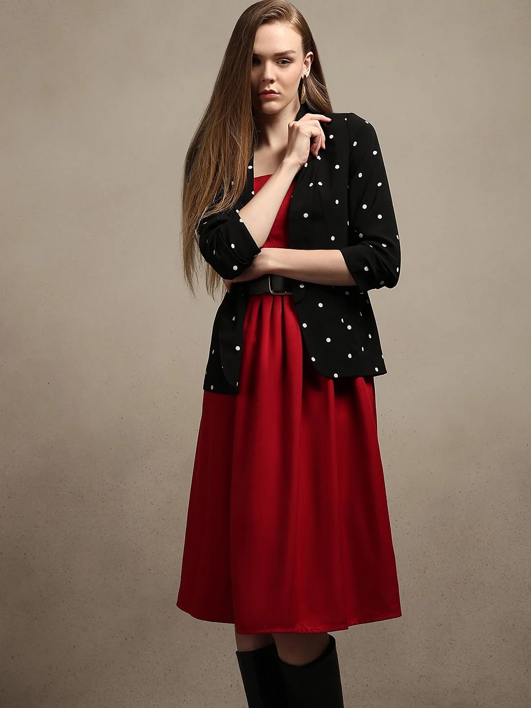 Black Polka Dot Blazer image 1