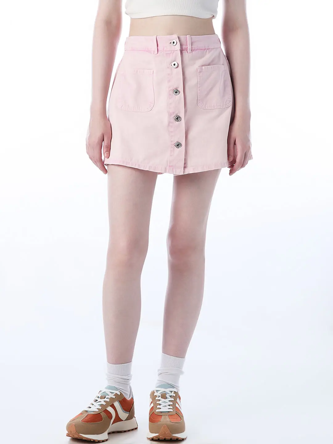 Vintage Washed Denim Skort view 2