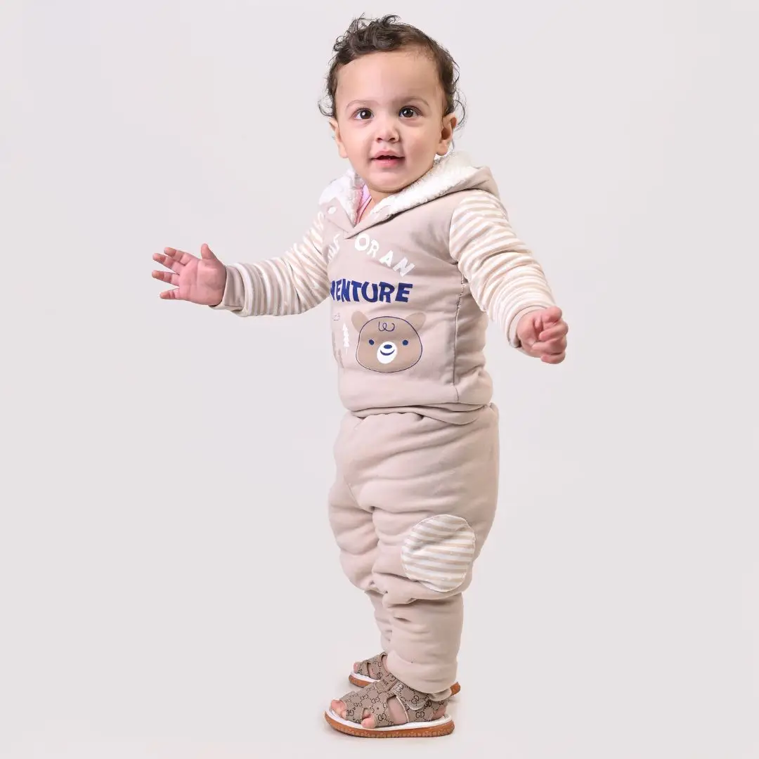 Adventure Fleece Winter Co-Ord Set with Sherpa - Beige view 2