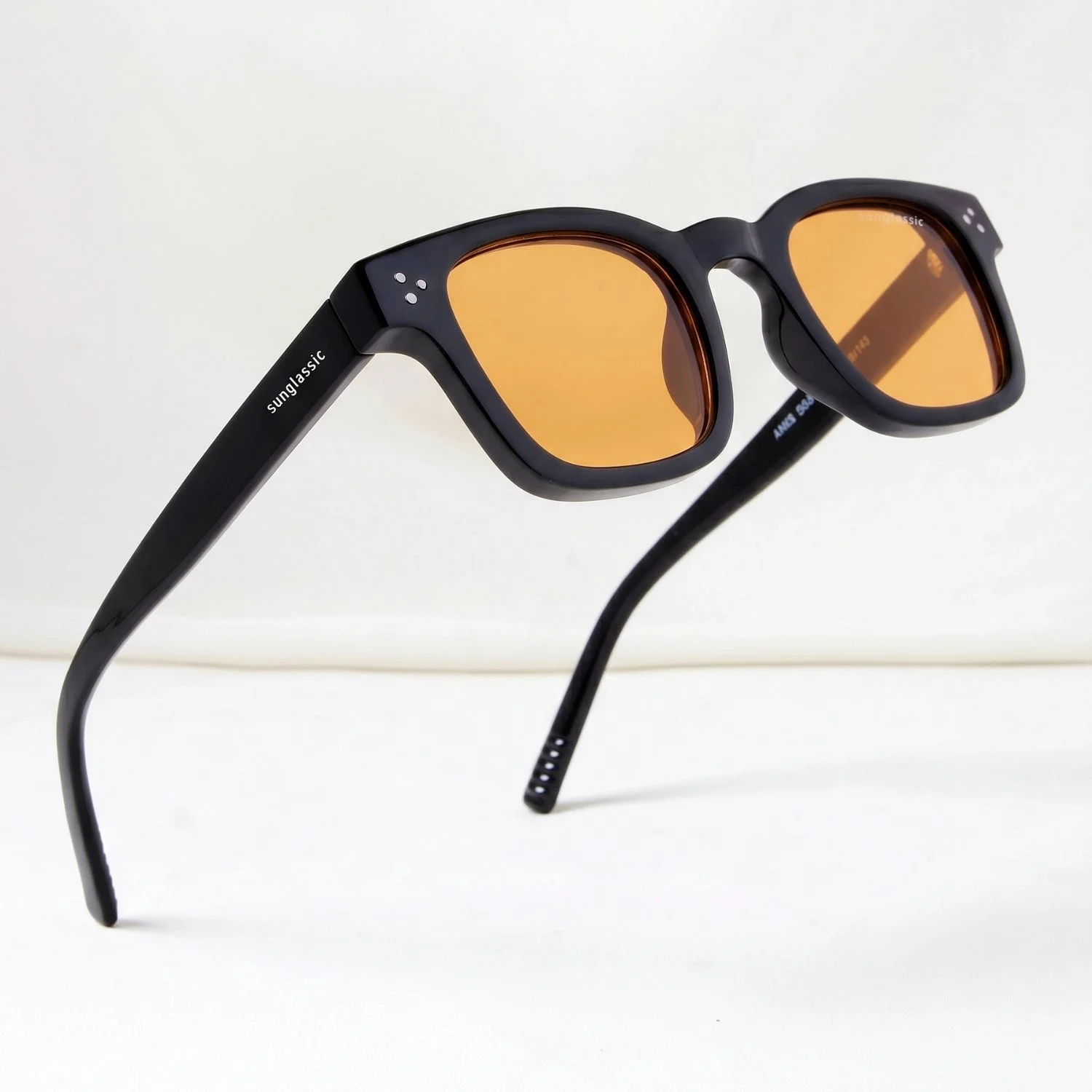 Ares Black Orange Square Sunglasses image 1