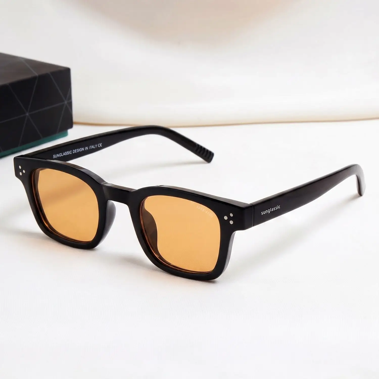 Ares Black Orange Square Sunglasses view 4