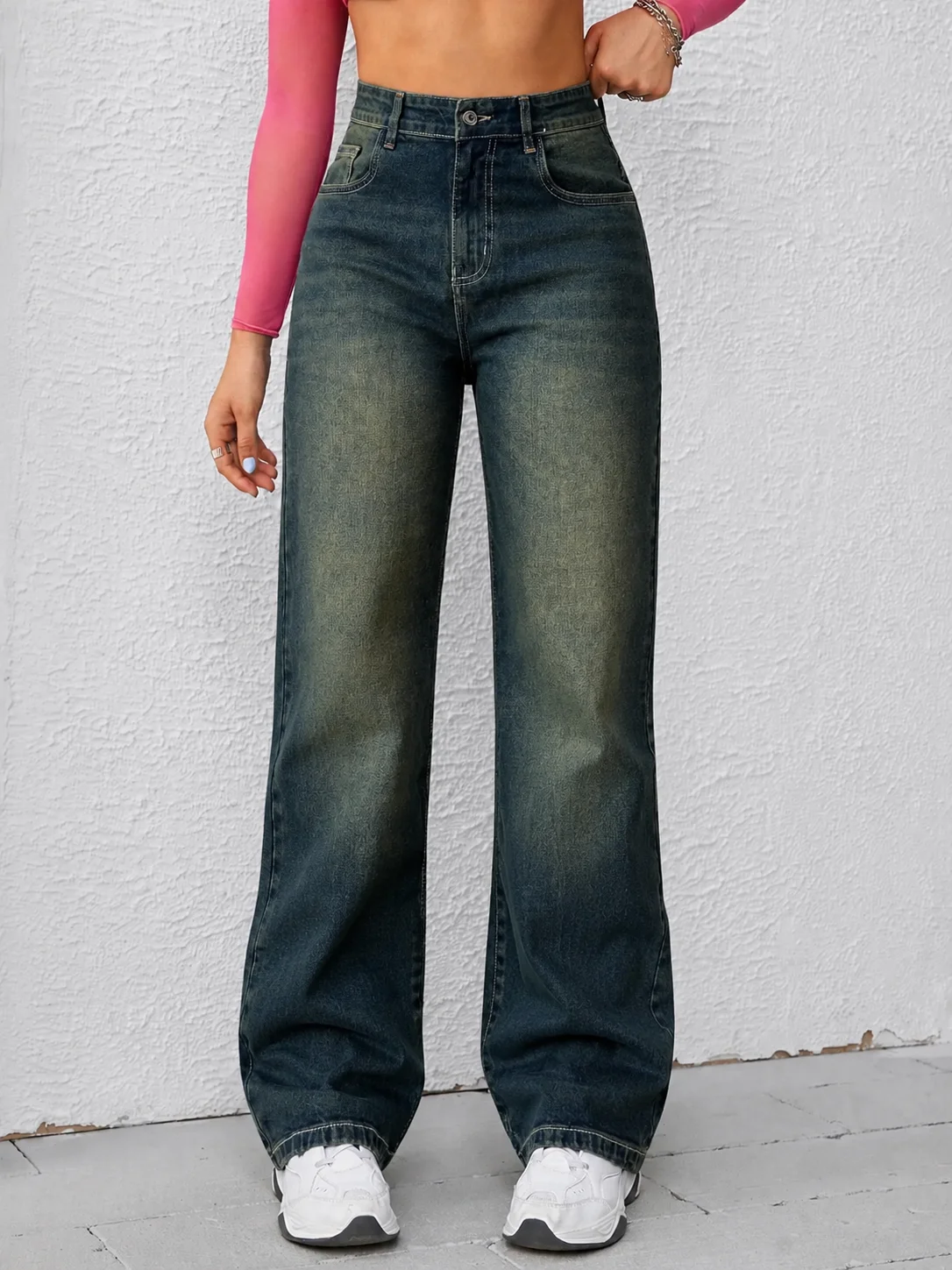Baddie Vintage Dirty Wash Dad Fit Jeans image 1