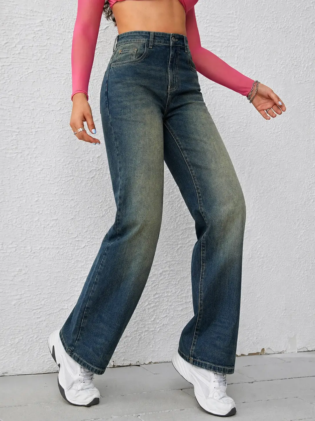 Baddie Vintage Dirty Wash Dad Fit Jeans view 4