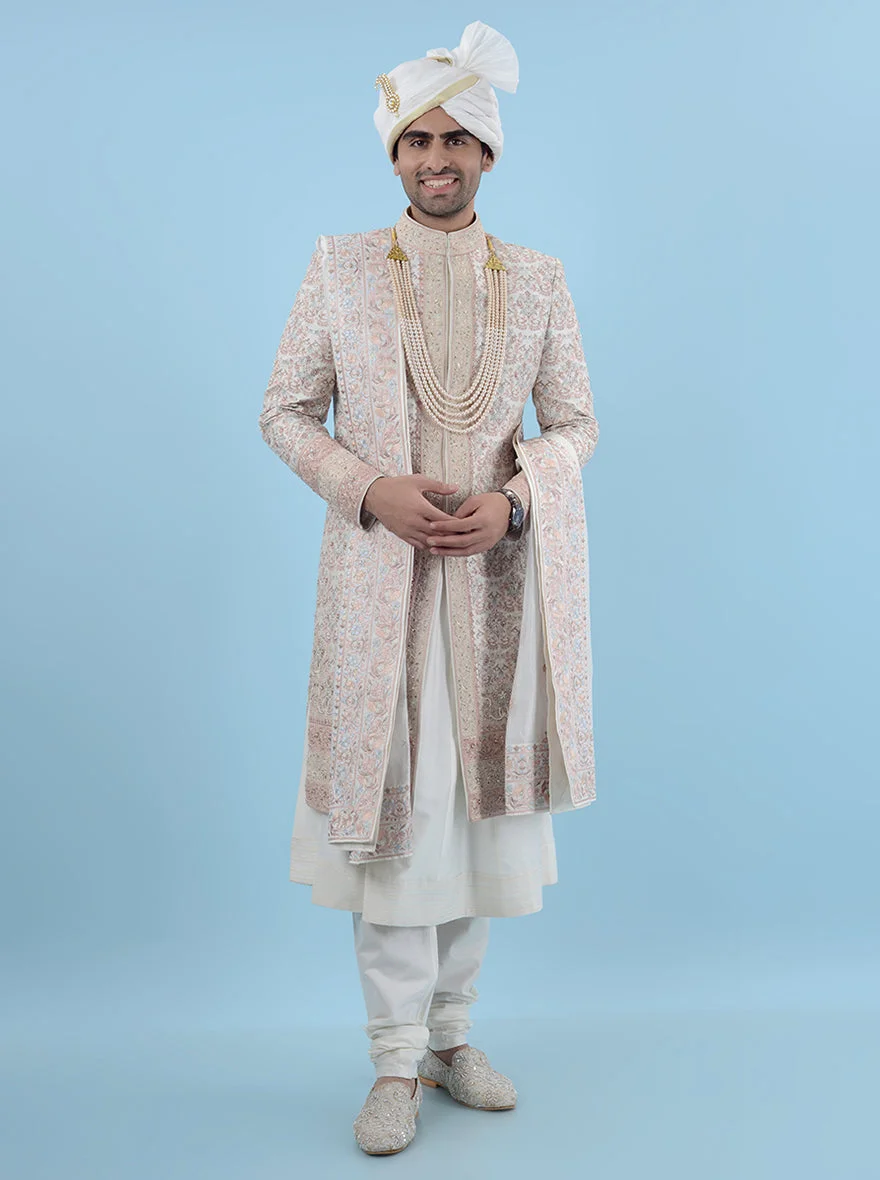Cream Multi Sherwani | TULA image 1