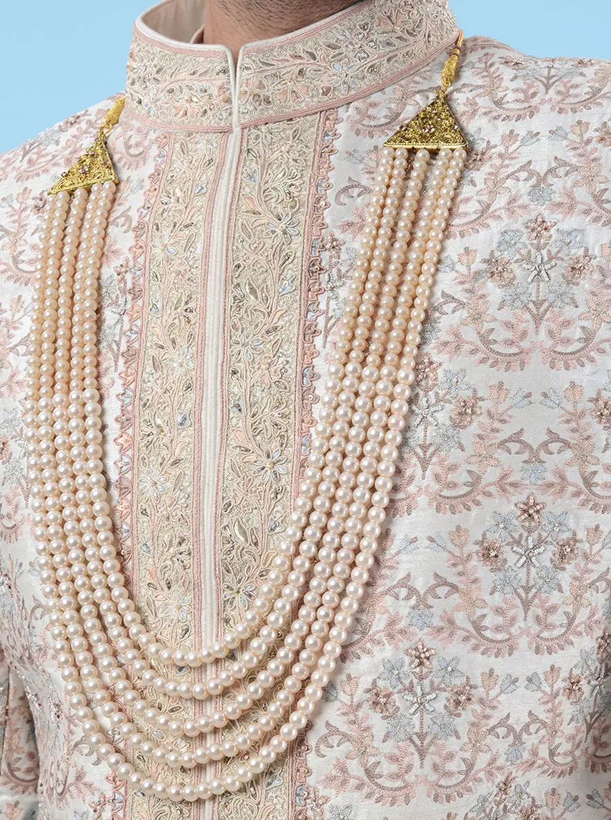 Cream Multi Sherwani | TULA view 2