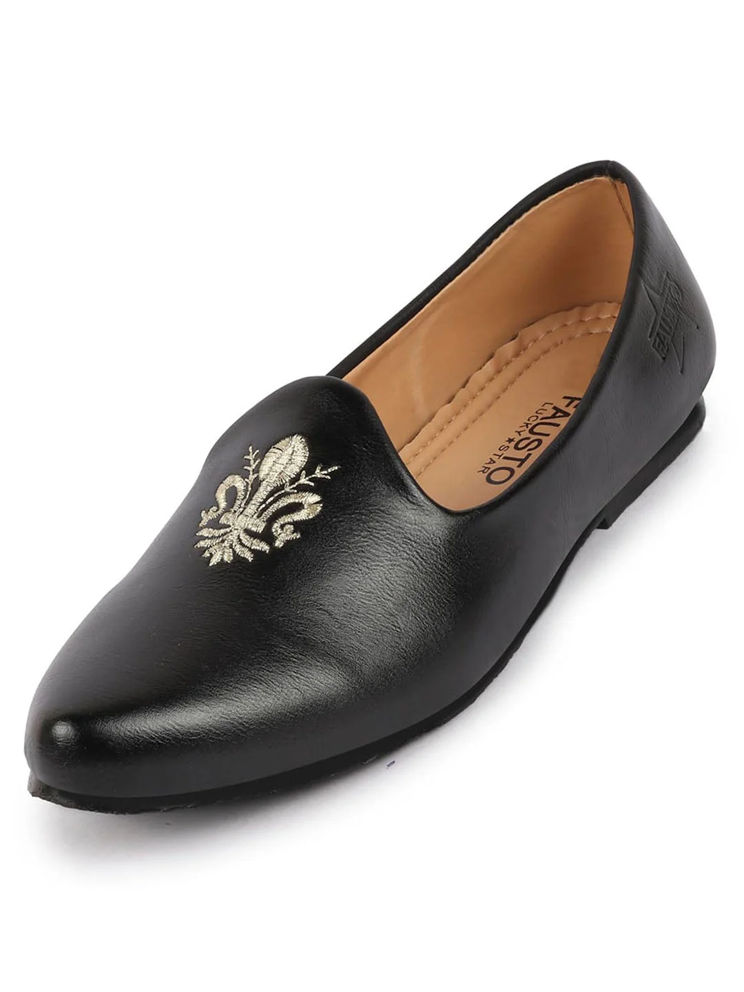 Men Black Wedding Ethnic Party Embroidery Design Slip On Juttis and Mojaris image 1