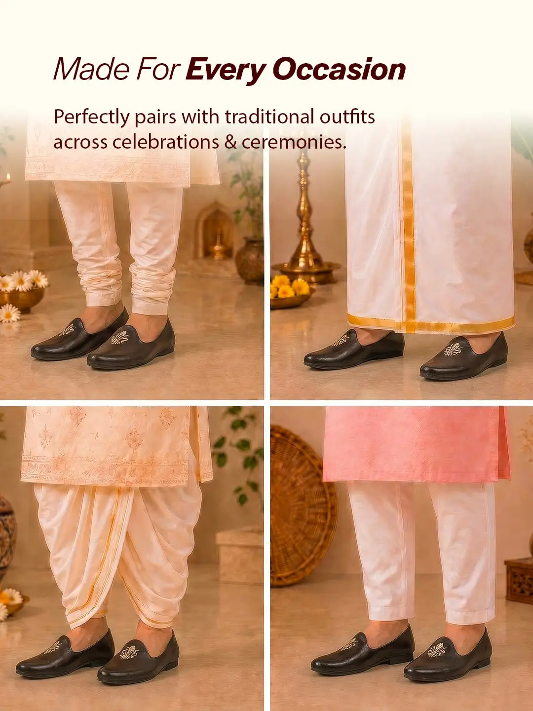 Men Black Wedding Ethnic Party Embroidery Design Slip On Juttis and Mojaris view 5