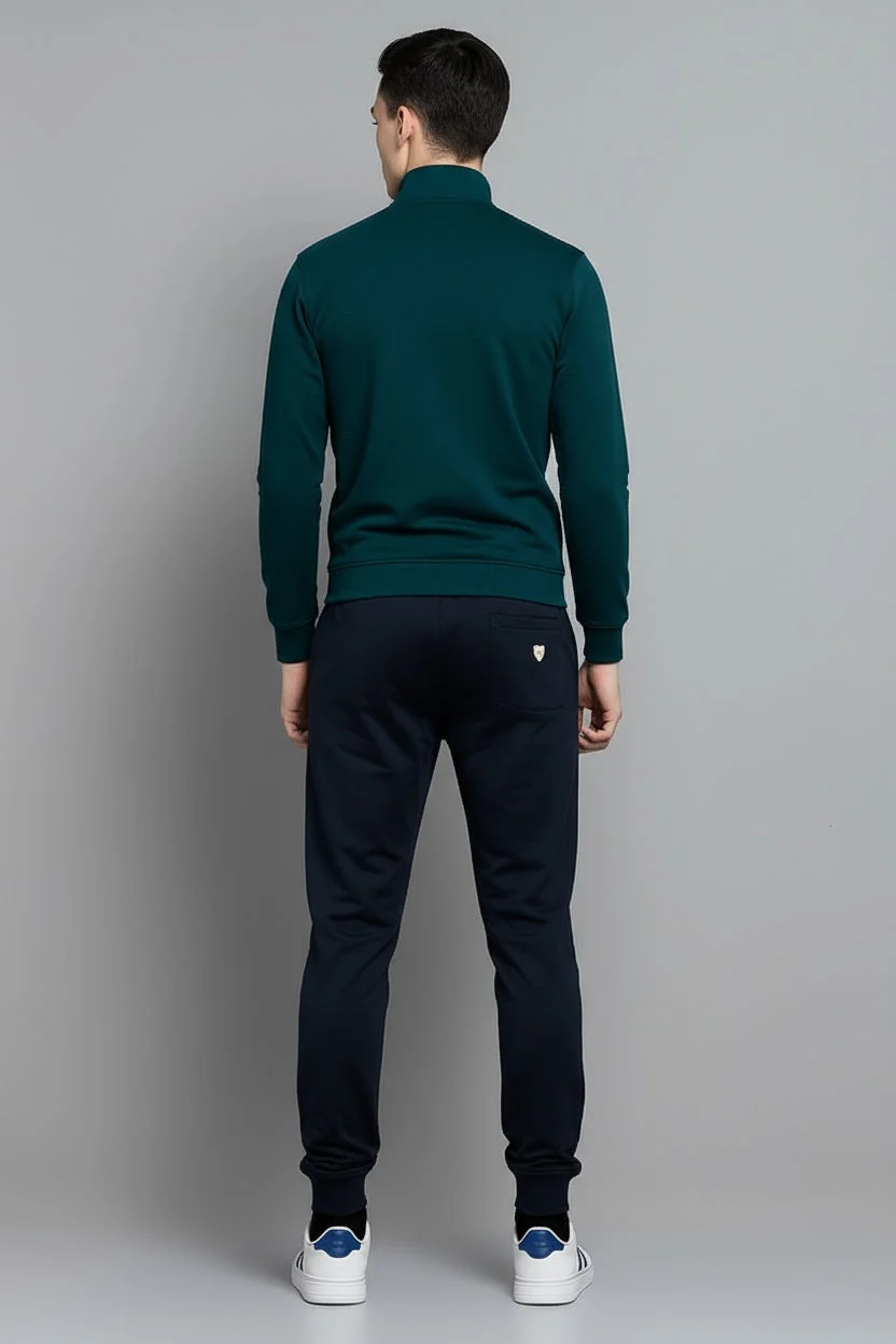 Men Colourblocked Mock Collar Mid-Rise Tracksuits image 5