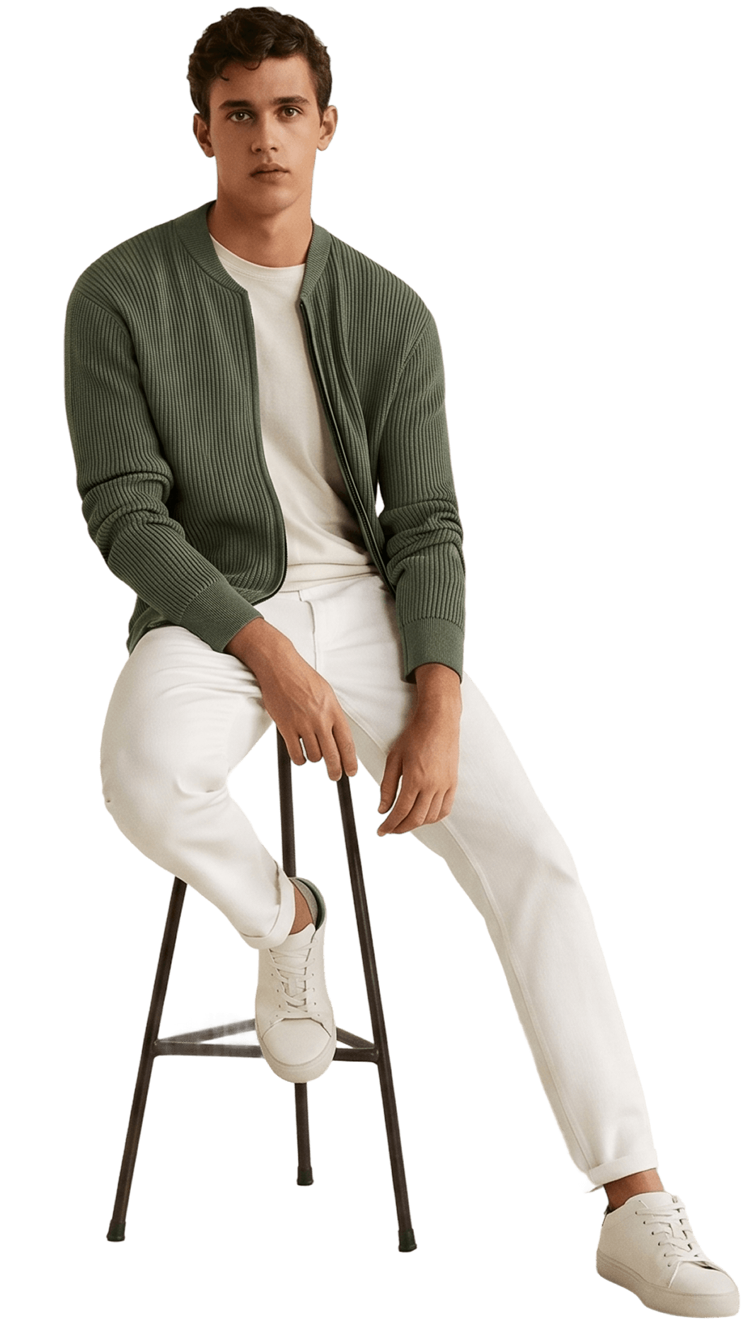 Model wearing fashion garment displayed on Shopify product page