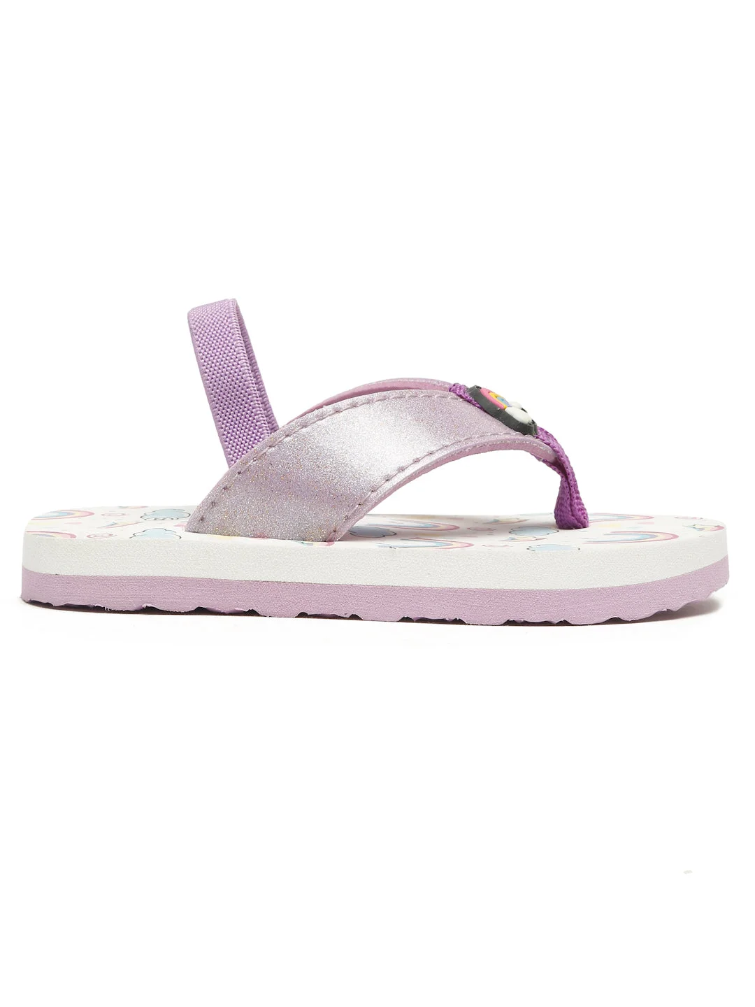Premium Rainbow V-Shape Flip-flops With Adjustable BackSupport - Purple (Girls) image 5