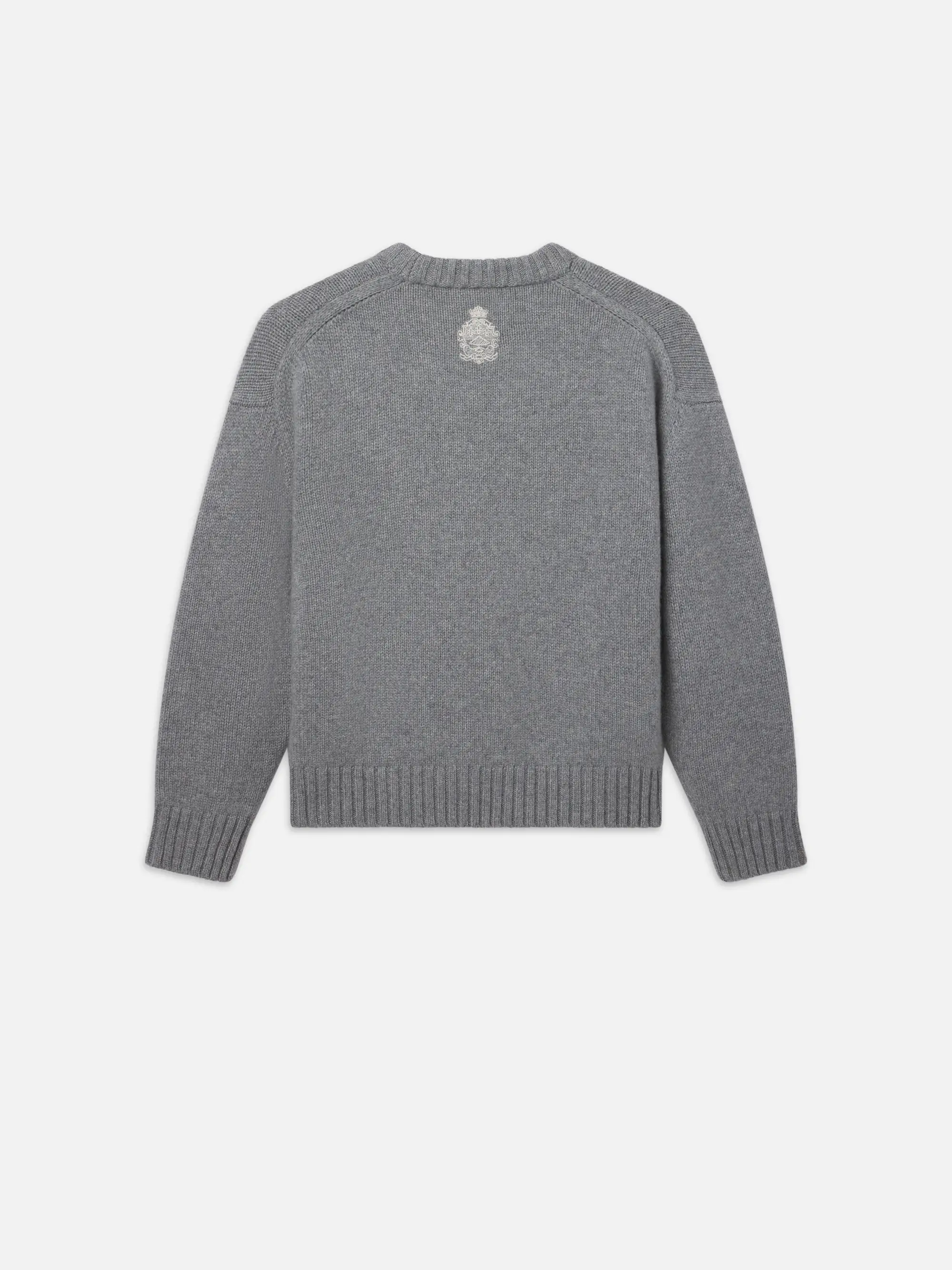 Ritz Unisex Cashmere Sweater -- Grey Melange view 5