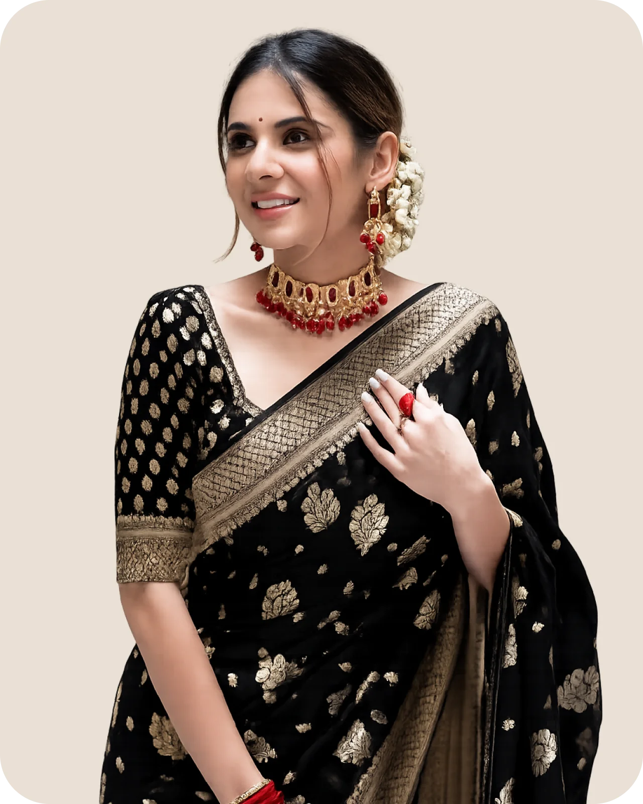 Banarasi Black Saree image 1