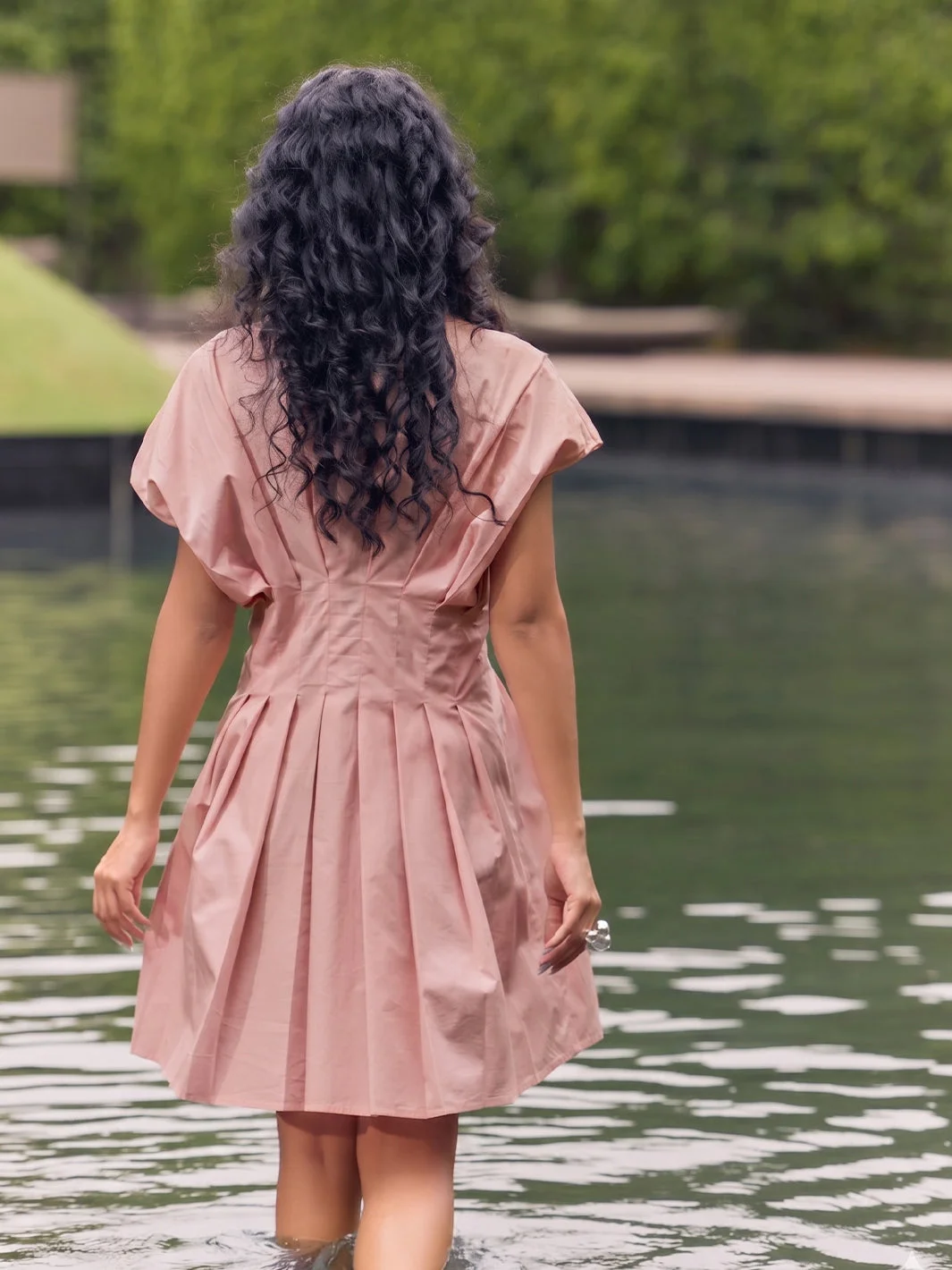 Whipped Flowers Embroidered Peach Dress image 3